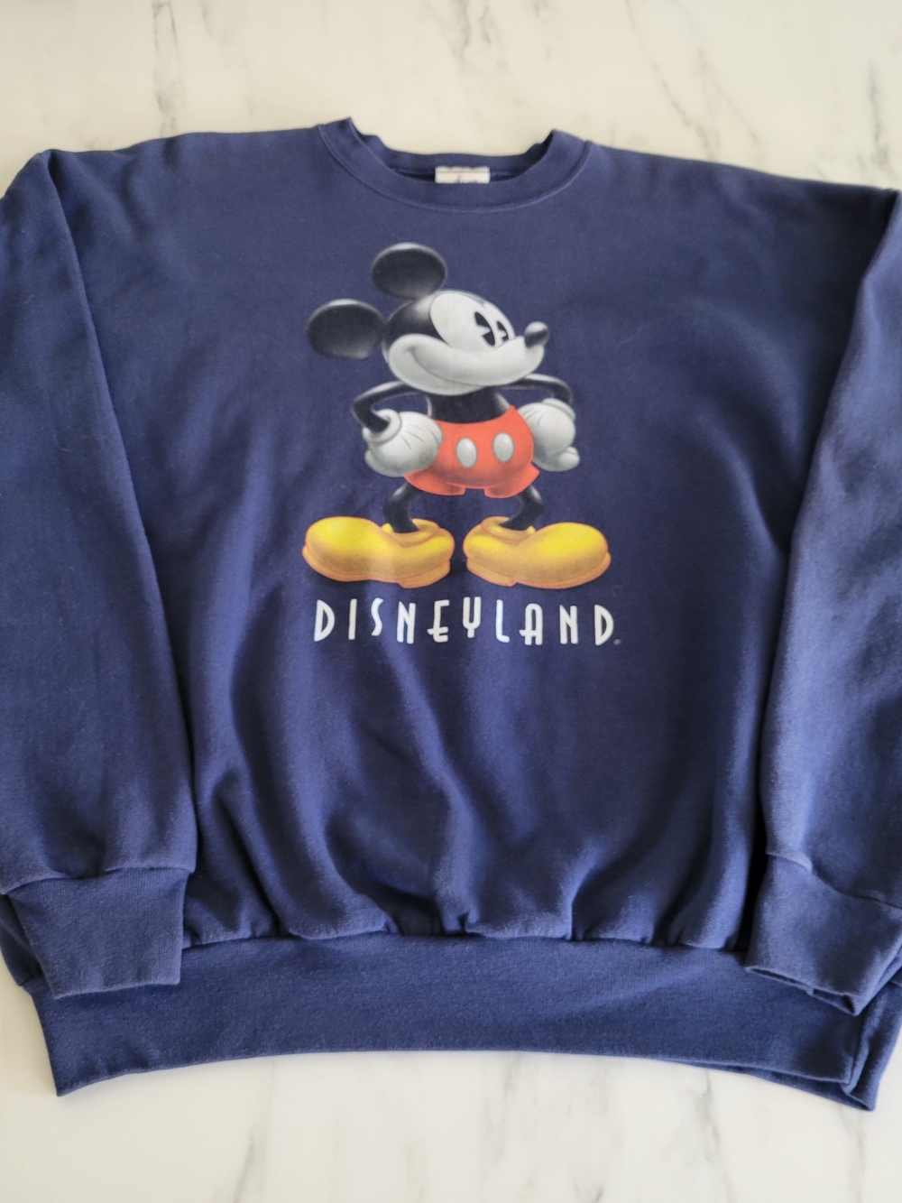 Vintage 2001 Disneyland Resort Mickey Mouse Crewneck Sweatshirt Navy Blue XL